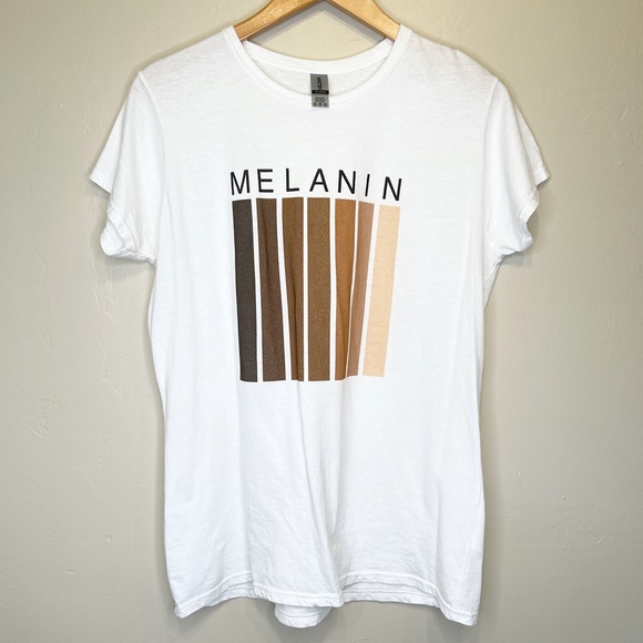 Gildan | MELANIN Crew Neck Short Sleeve Shirt Top - Picture 3 of 8